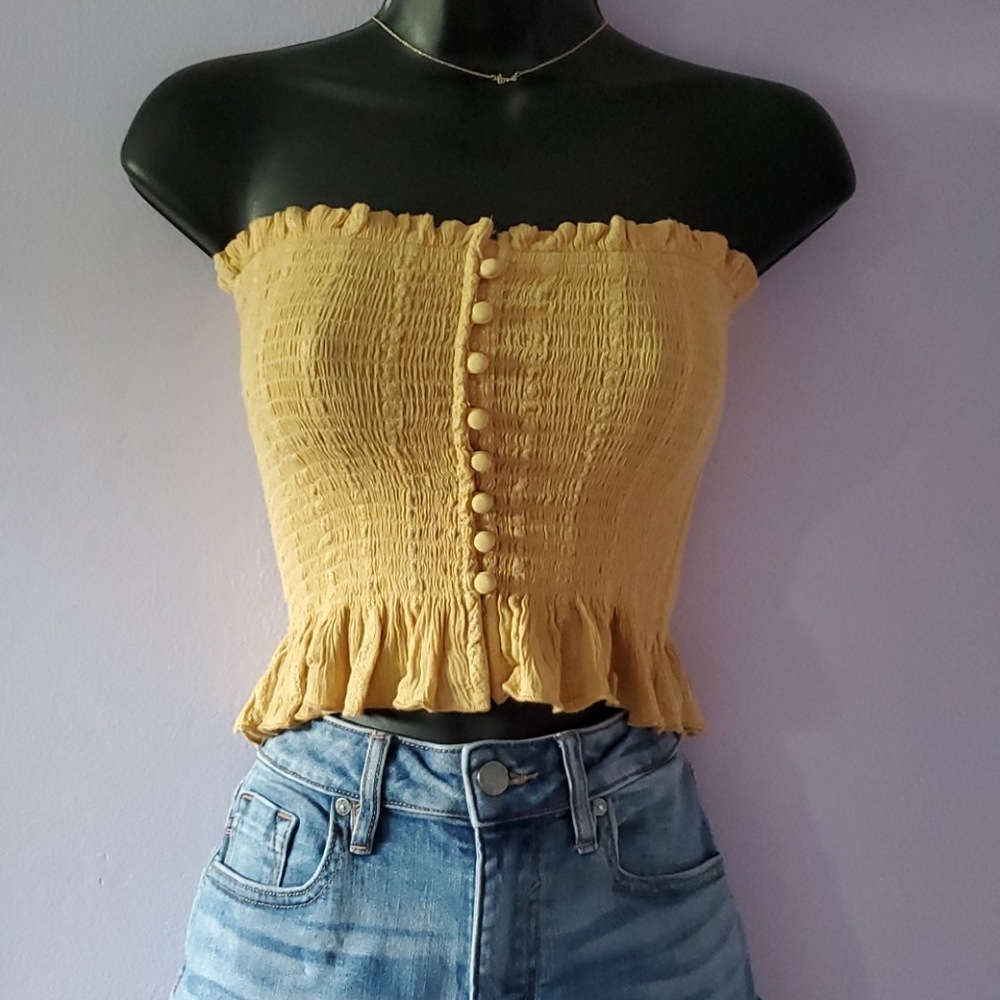 American Eagle yellow tube top 💛